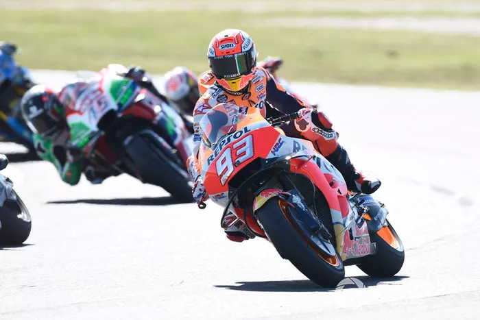 Marc Marquez, Repsol Honda Team, damaged bike