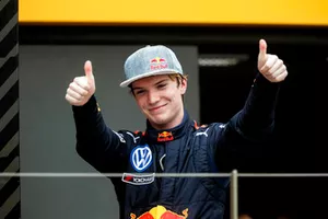 Podium: Winnaar Dan Ticktum, Motopark Academy
