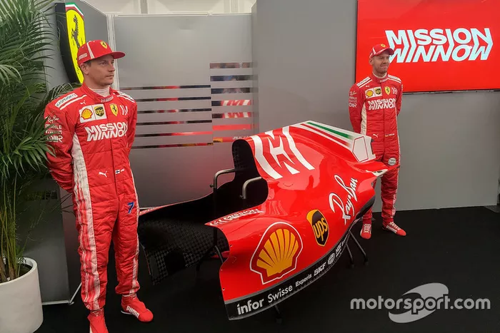 Sebastian Vettel, Kimi Raikkonen, Ferrari, revelan la decoración Mission Winnow