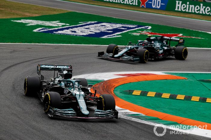 Lance Stroll, Aston Martin AMR21, Sebastian Vettel, Aston Martin AMR21