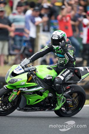 Le vainqueur Randy Krummenacher, Puccetti Racing Kawasaki