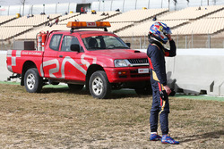 Max Verstappen, Scuderia Toro Rosso gestopt op het circuit met pech