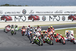 Jonathan Rea, Kawasaki Racing Team; Tom Sykes, Kawasaki Racing Team; Davide Giugliano, Aruba.it Raci