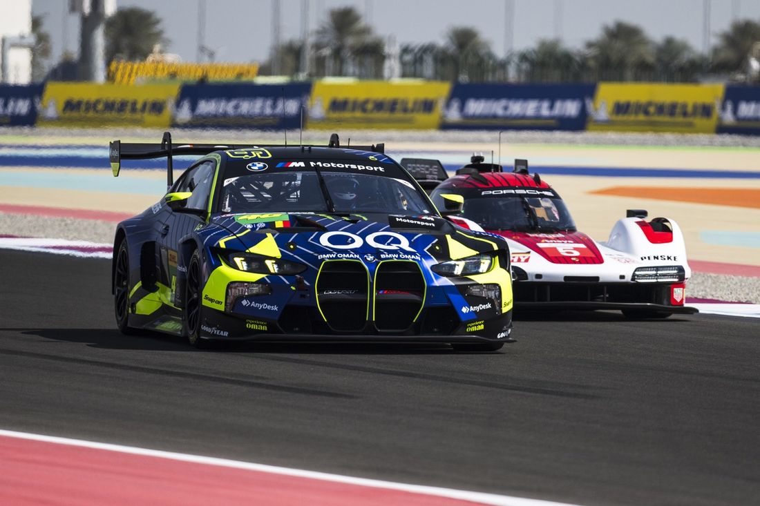 #46 Team WRT BMW M4 LMGT3: Ahmad Al Harthy, Valentino Rossi, Kelvin Van Der Linde, #5 Porsche Penske Motorsport Porsche 963: Julien Andlauer, Michael Christensen, Mathieu Jaminet.