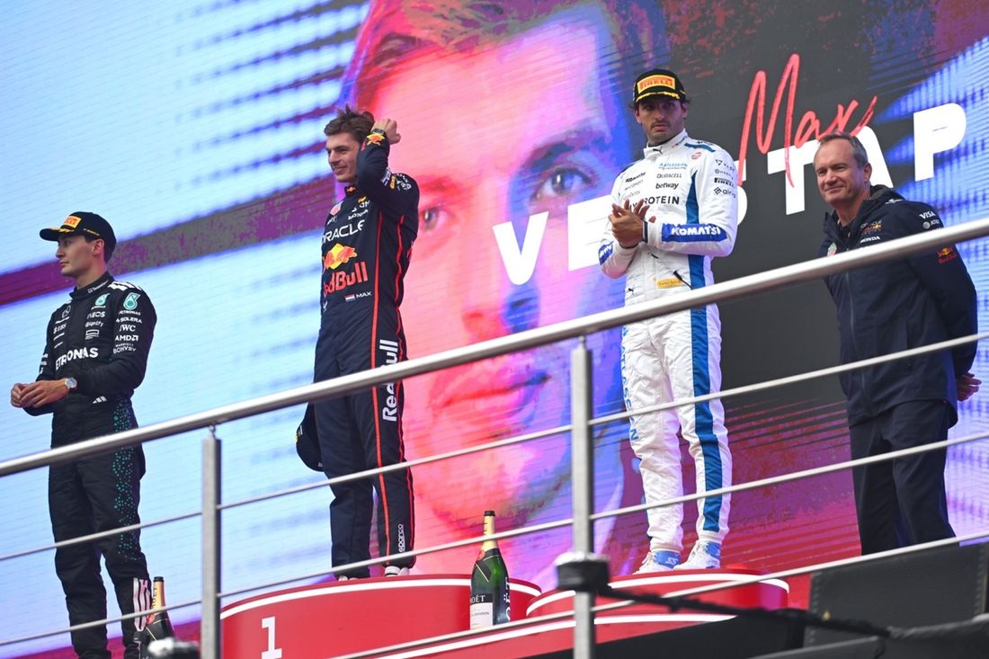 Max Verstappen, Red Bull Racing, George Russell, Mercedes, Carlos Sainz, Williams