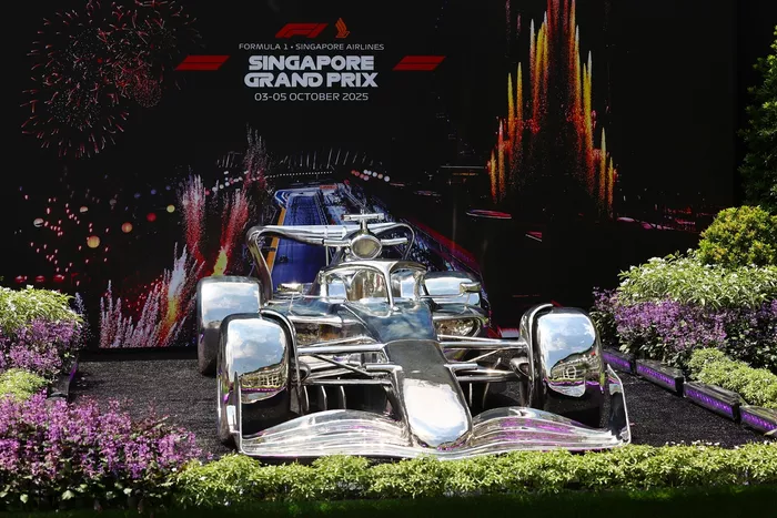 A car model is seen in the Paddock