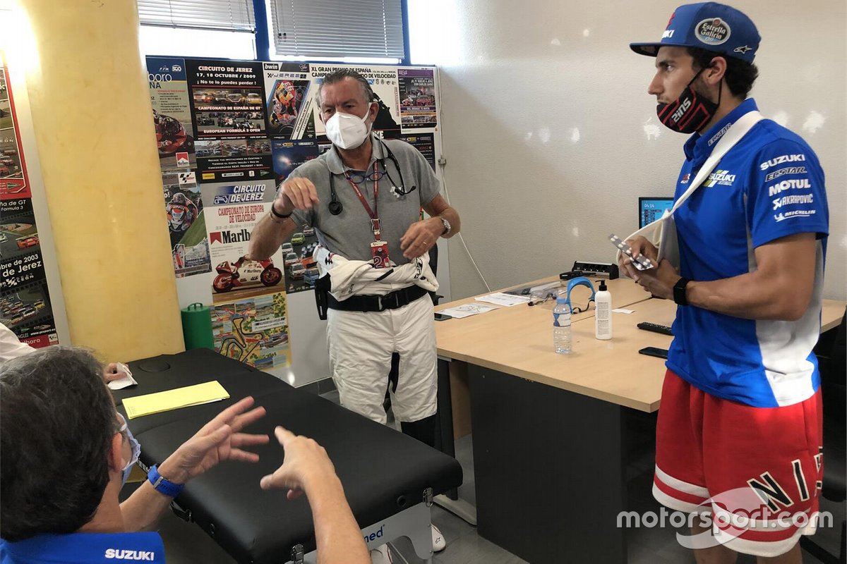 Alex Rins, Team Suzuki MotoGP, lesionado en el GP de España