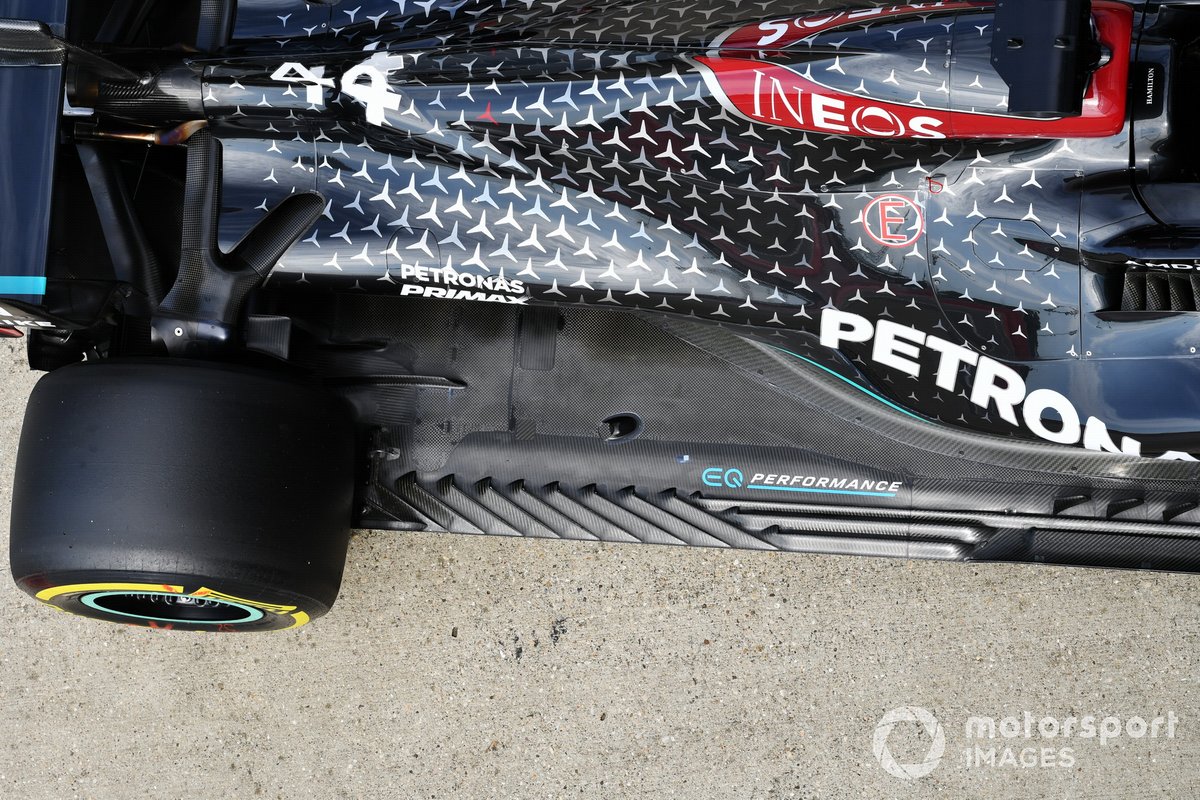 L'auto di Lewis Hamilton, Mercedes F1 W11 nel Parc Ferme