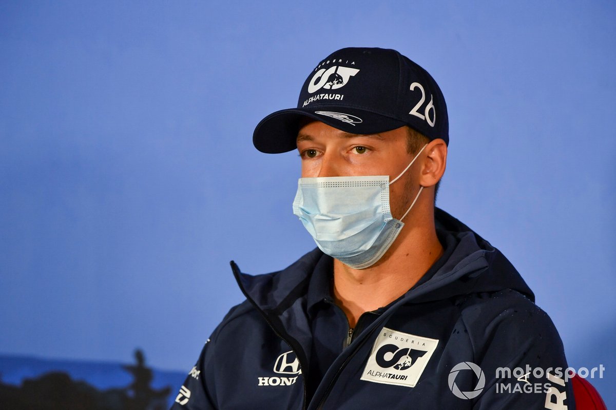 Daniil Kvyat, AlphaTauri in the press conference