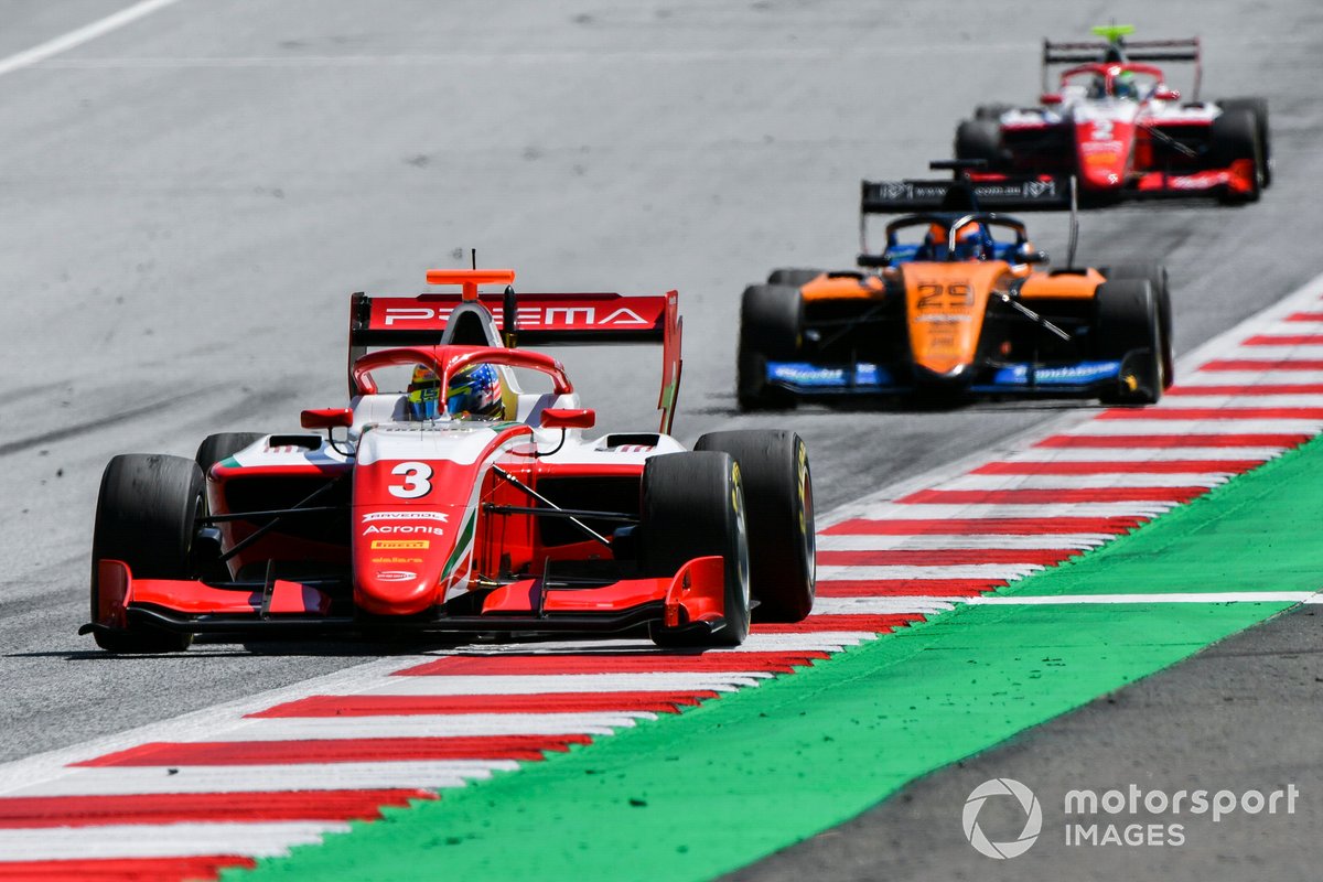 Logan Sargeant, Prema Racing, Alexander Peroni, Campos Racing e Frederik Vesti, Prema Racing