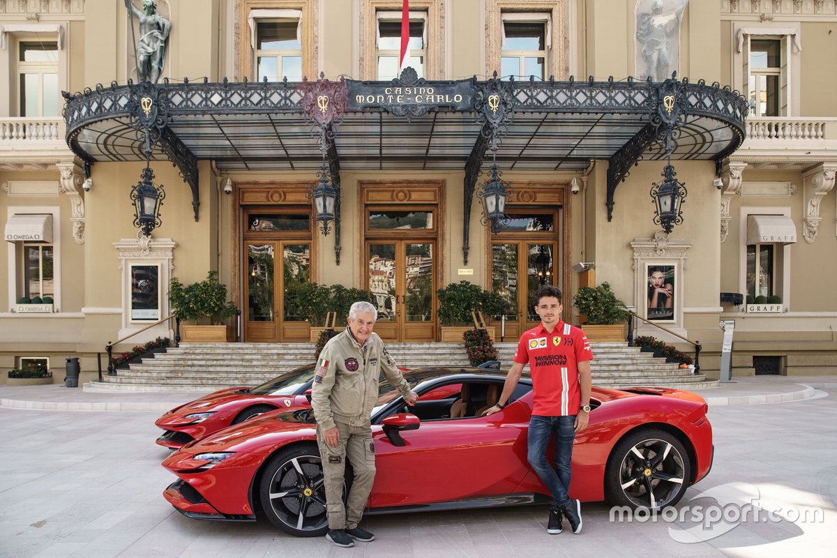 Claude  Lelouch and Charles Leclerc, Ferrari