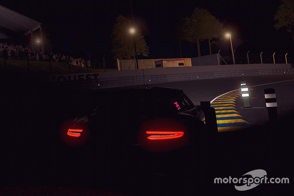 Acción de carrera en la noche