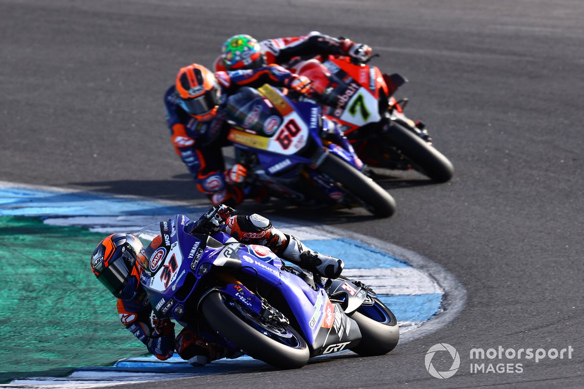 Garrett Gerloff, GRT Yamaha Michael van Der Mark, Pata Yamaha, Chaz Davies, ARUBA.IT Racing Ducati