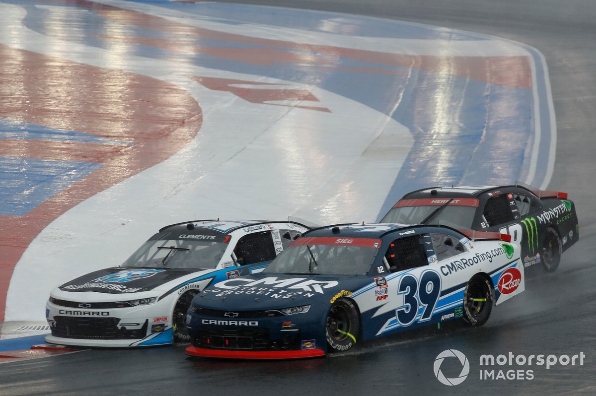 Ryan Sieg, RSS Racing, Chevrolet Camaro CMRRoofing.com, Jeremy Clements, Jeremy Clements Racing, Chevrolet Camaro AllSouthElectric.com, Riley Herbst, Joe Gibbs Racing, Toyota Supra Monster Energy