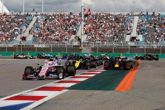 Sergio Perez, Racing Point RP19, Nico Hulkenberg, Renault F1 Team R.S. 19, Max Verstappen, Red Bull Racing RB15, Daniel Ricciardo, Renault F1 Team R.S.19, Antonio Giovinazzi, Alfa Romeo Racing C38, Romain Grosjean, Haas F1 Team VF-19