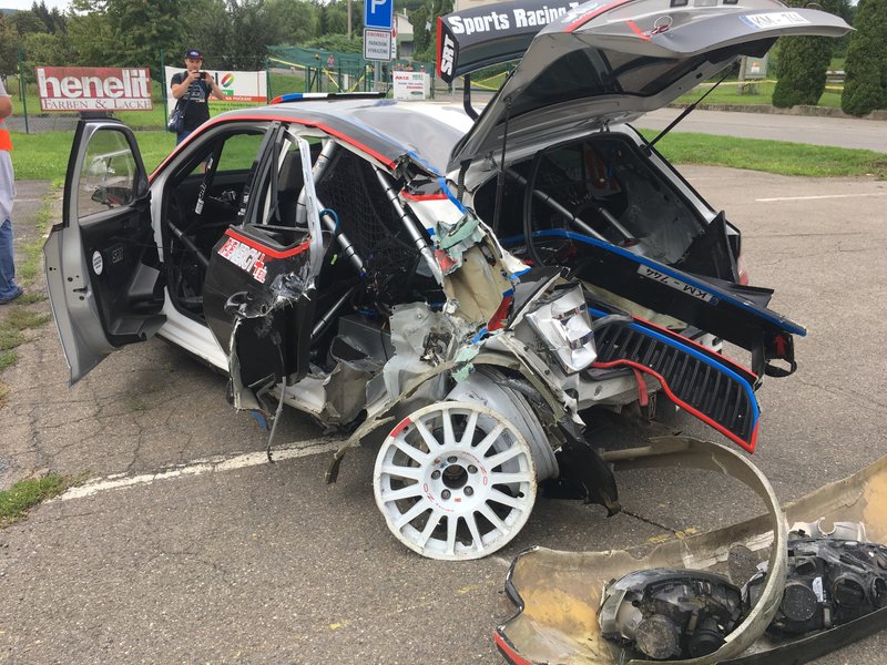 После аварии: Skoda Fabia R5 Николая Грязина и Ярослава Федорова, Sports Racing Technologies