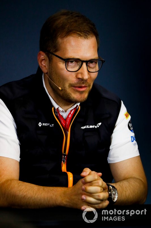 Andreas Seidl, Takım Patronu, McLaren, basın toplantısında