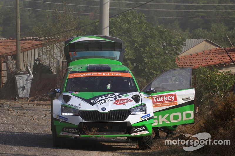 Kalle Rovanperä, Jonne Halttunen, Skoda Motorsport Skoda Fabia R5, SS2'deki kazaları sonrası