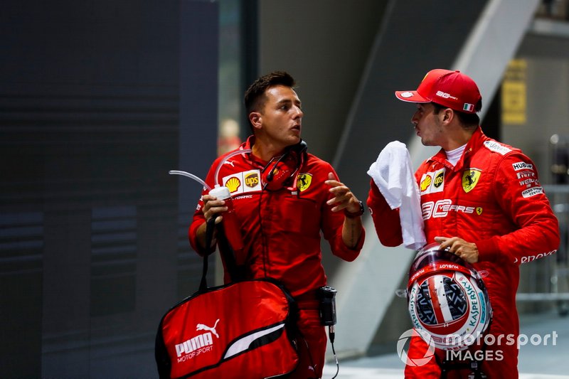 Pole sitter Charles Leclerc, Ferrari