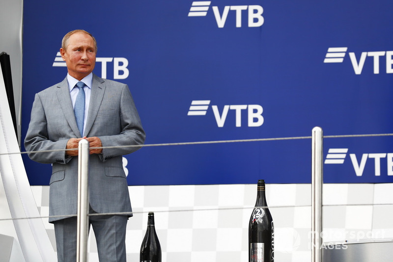 Vladimir Putin, President of Russia, on the podium