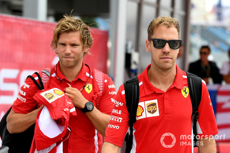 Sebastian Vettel, Ferrari, bersama trainer pribadinya, Antti Kontsas