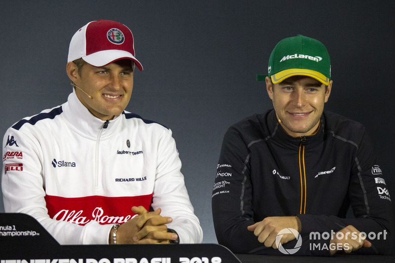 Marcus Ericsson, Sauber and Stoffel Vandoorne, McLaren in the press conference