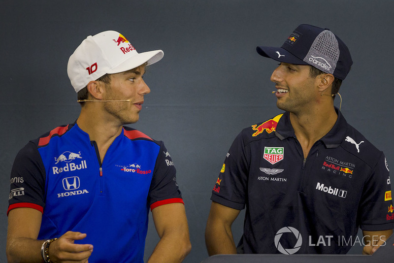 Pierre Gasly, Scuderia Toro Rosso Toro Rosso and Daniel Ricciardo, Red Bull Racing in the Press Conference