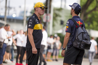 Nico Hulkenberg, Renault Sport F1 Team en Daniel Ricciardo, Red Bull Racing