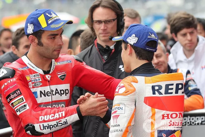 Polesitter Marc Marquez, Repsol Honda Team, second place Danilo Petrucci, Ducati Team