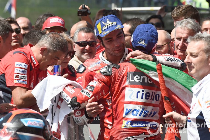 Race winner Danilo Petrucci, Ducati Team, third place Andrea Dovizioso, Ducati Team