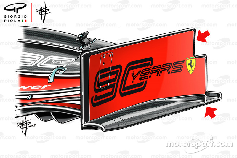 Ferrari SF90, dettaglio della paratia dell'ala anteriore
