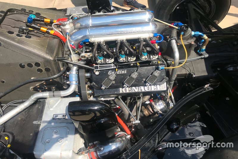 Dettaglio del motore Renault della Lotus 97T di Ayrton Senna