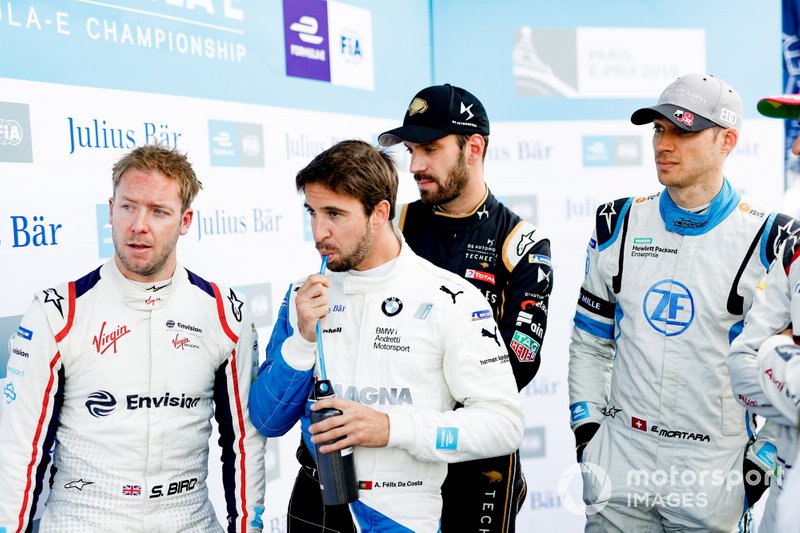 Sam Bird, Envision Virgin Racing, Antonio Felix da Costa, BMW I Andretti Motorsports, Jean-Eric Vergne, DS TECHEETAH, Edoardo Mortara Venturi Formula E