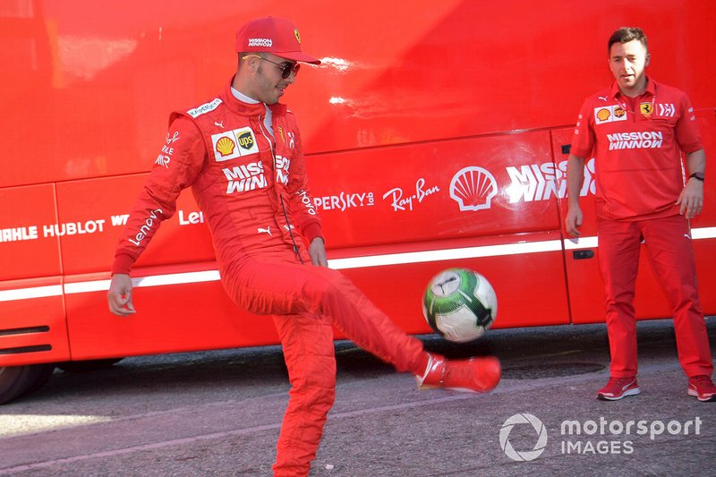 Antonio Fuoco, Ferrari play football in the paddock
