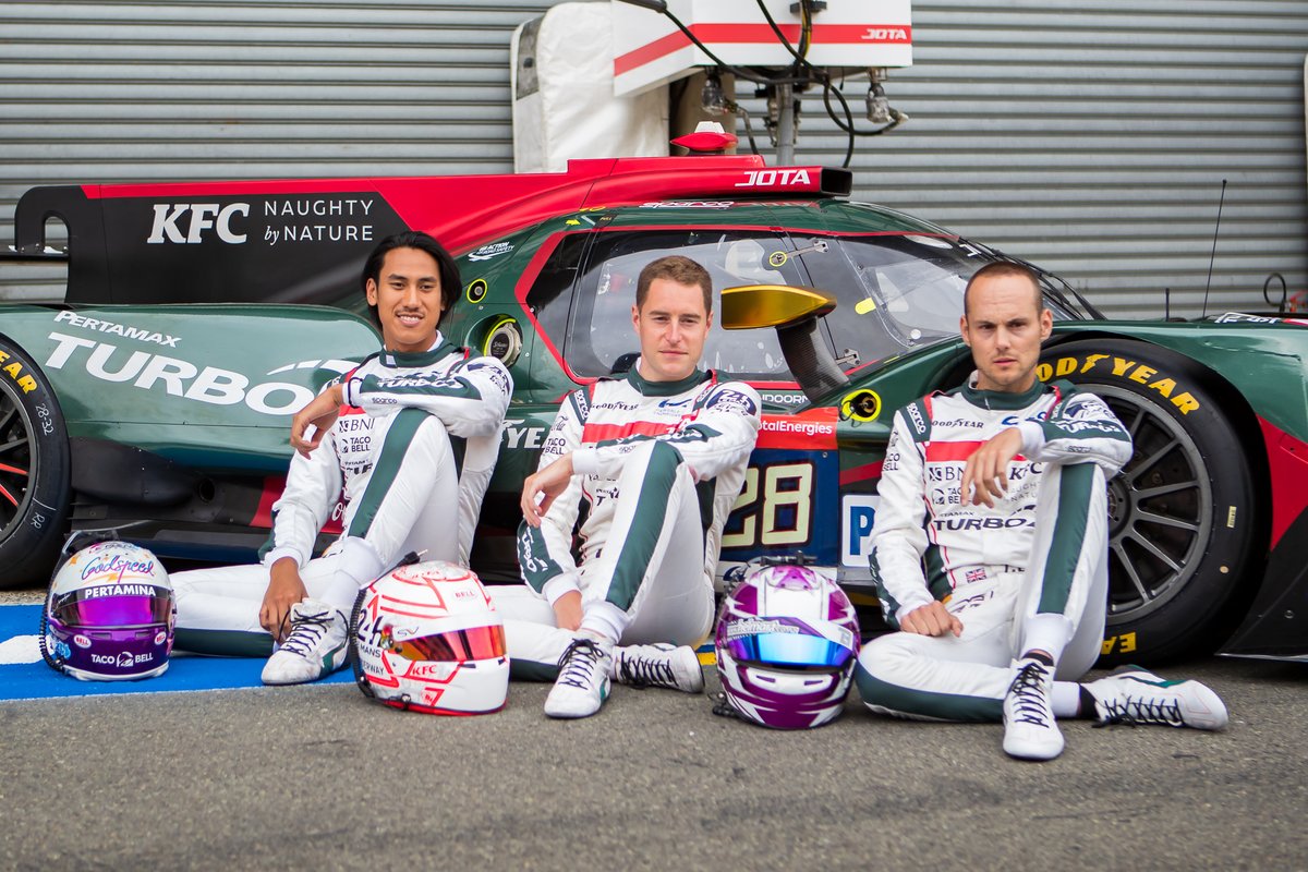 Sean Gelael, #28 JOTA Oreca 07 - Gibson LMP2, Stoffel Vandoorne, #28 JOTA Oreca 07 - Gibson LMP2, Tom Blomqvist, #28 JOTA Oreca 07 - Gibson LMP2