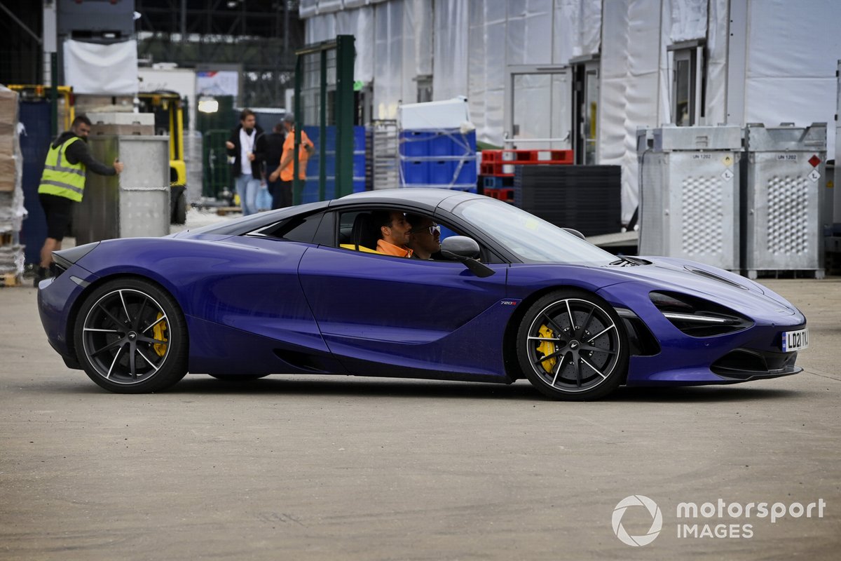 Daniel Ricciardo, McLaren, arrives at the circuit
