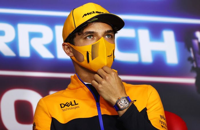 Lando Norris, McLaren durante la conferencia de prensa