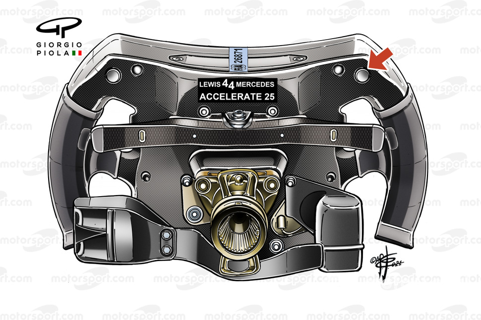 Mercedes AMG F1 W12, steering wheel back of Lewis Hamilton