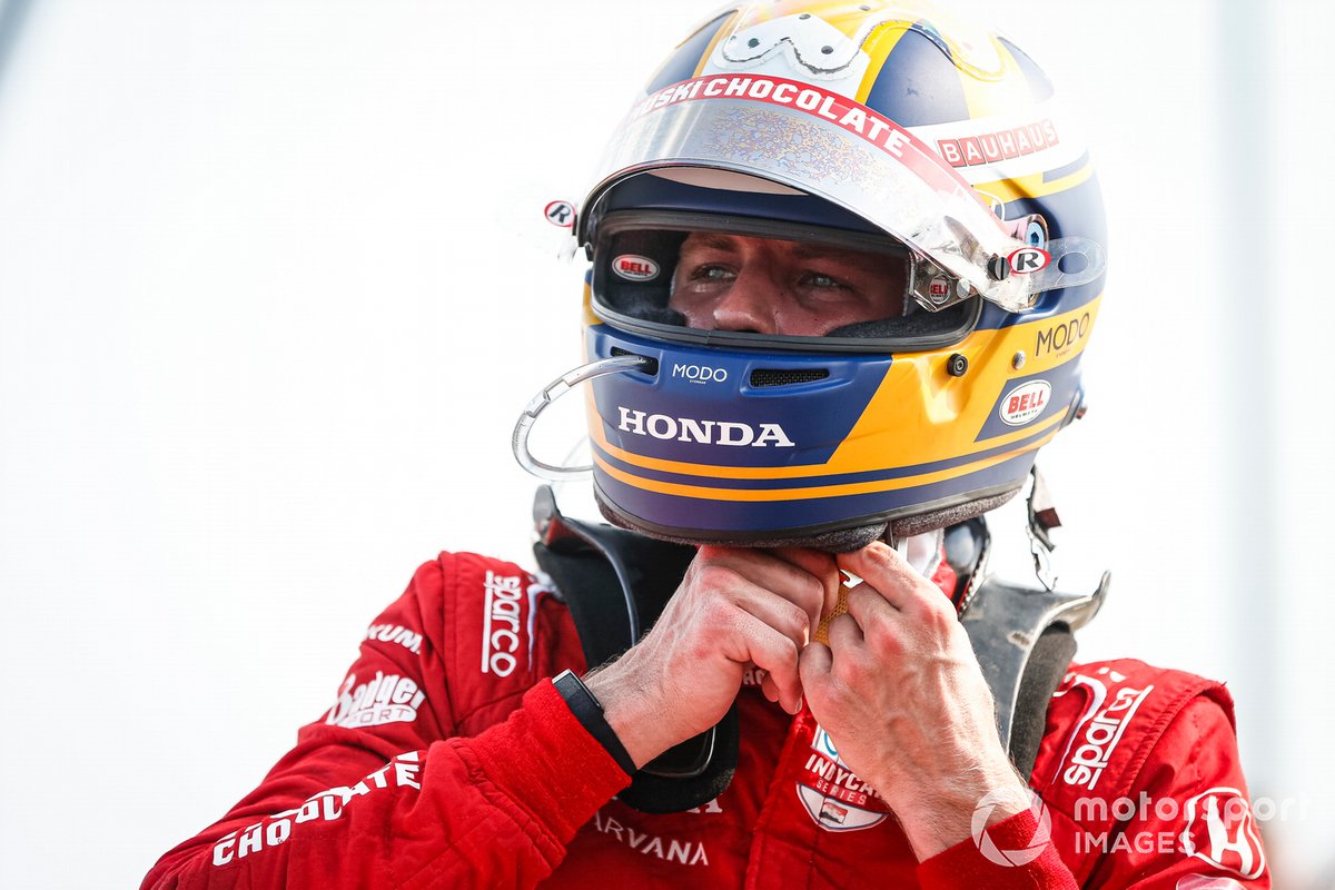 Ganador Marcus Ericsson, Chip Ganassi Racing Honda celebra su primera victoria en IndyCar