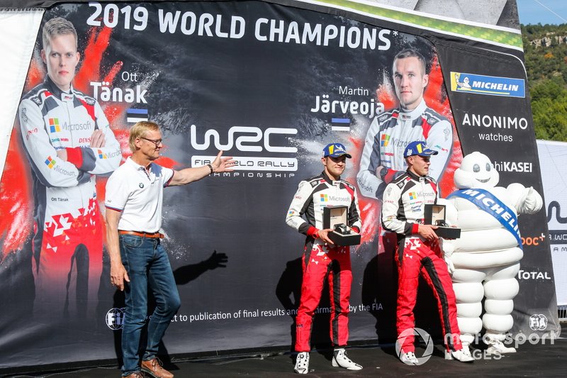 Champion Ott Tänak, Martin Järveoja, Toyota Gazoo Racing WRT Toyota Yaris WRC with Ari Vatanen