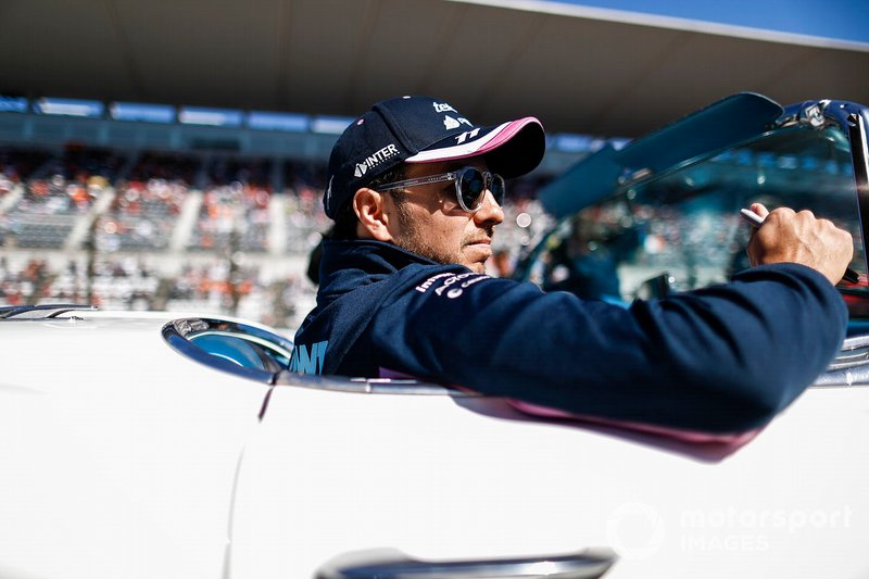 Sergio Perez, Racing Point, in the drivers parade