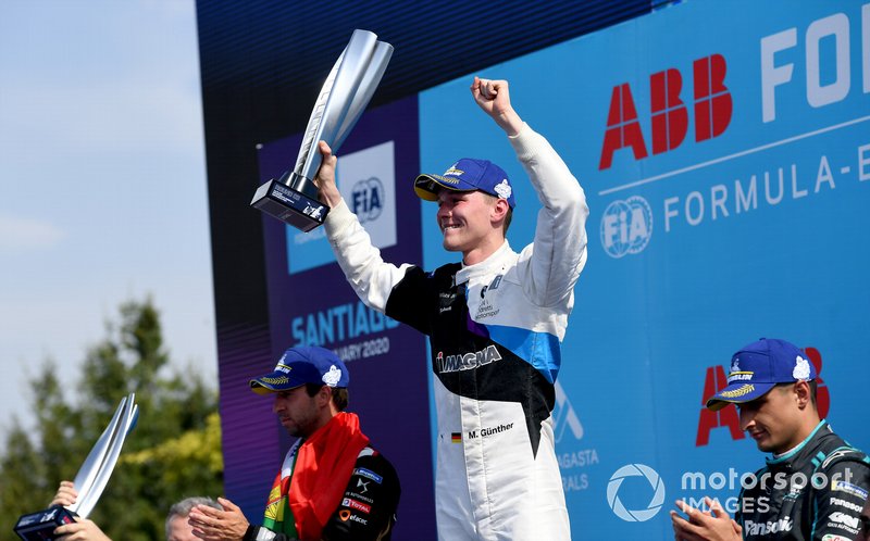 Race winner Maximilian Günther, BMW I Andretti Motorsports celebrates on the podium