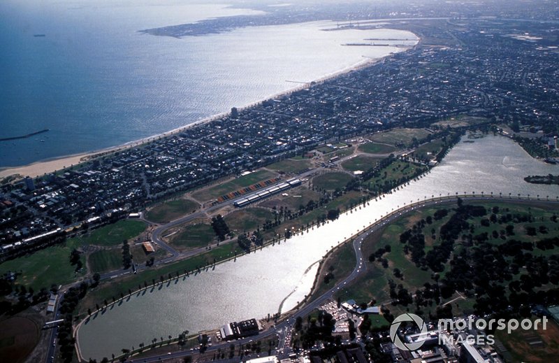 An aerial view of the Albert Park Circuit