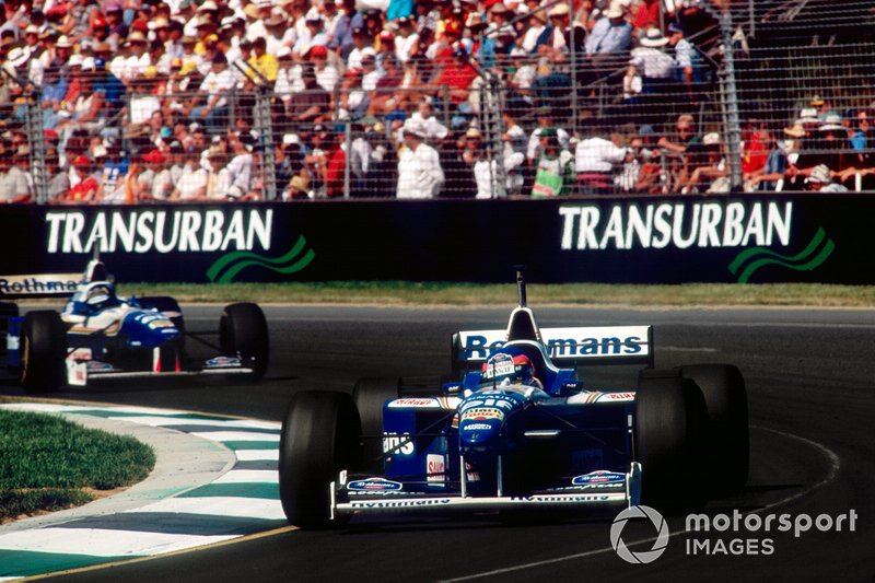 Jacques Villeneuve, Williams FW18 Renault, Damon Hill, Williams FW18 Renault