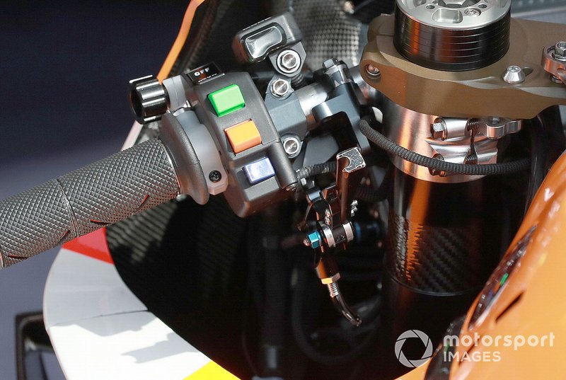 Le guidon de la Honda de Marc Márquez