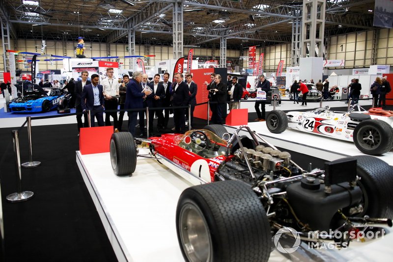 Giorgio Piola of Motorsport Network takes guests on a guided tour of the historical F1 cars on the Motorsport Decades display