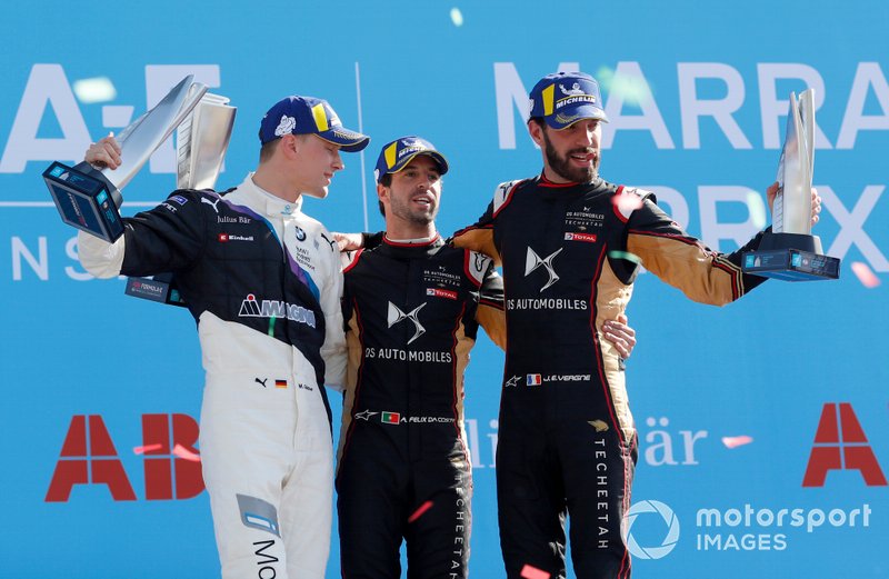 Podio: ganador de la carrera Antonio Felix da Costa, DS Techeetah segundo lugar Maximilian Günther, BMW I Andretti Motorsports, tercer lugar Jean-Eric Vergne, DS Techeetah