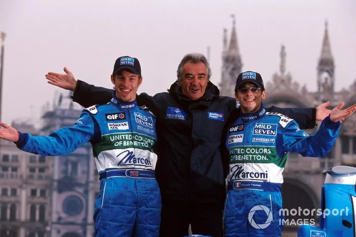 Director del equipo Flavio Briatore, Renault, Jenson Button, Renault, Giancarlo Fisichella, Renault