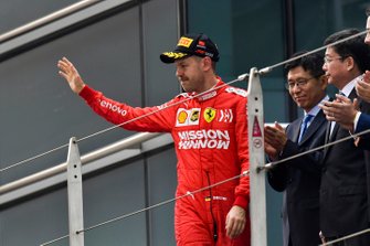 Sebastian Vettel, Ferrari, op het podium