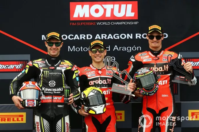 Jonathan Rea, Kawasaki Racing, Alvaro Bautista, Aruba.it Racing-Ducati Team, Chaz Davies, Aruba.it Racing-Ducati Team